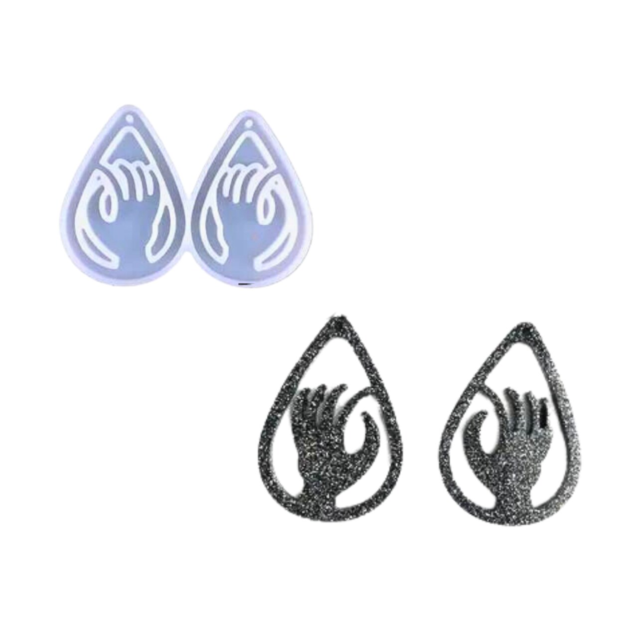 Haunting Hand Halloween Dangle Earring Mold for UV Resin and Epoxy Resin